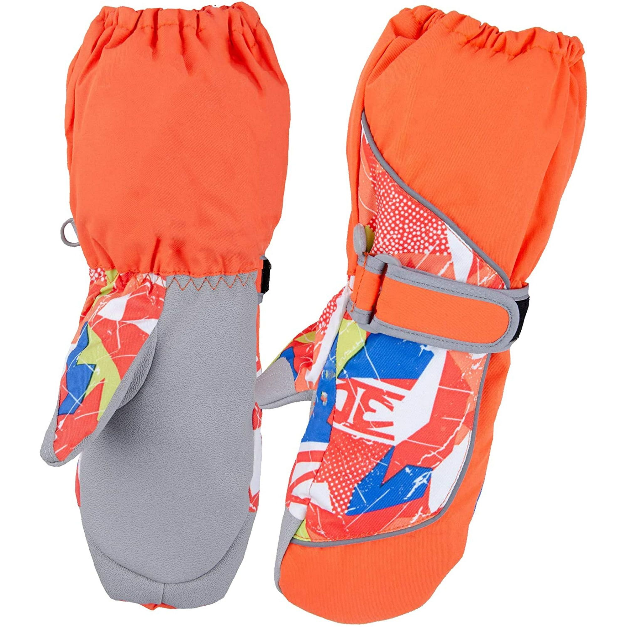 Essentials Boys Kids Water-Resistant Snow Ski Mittens